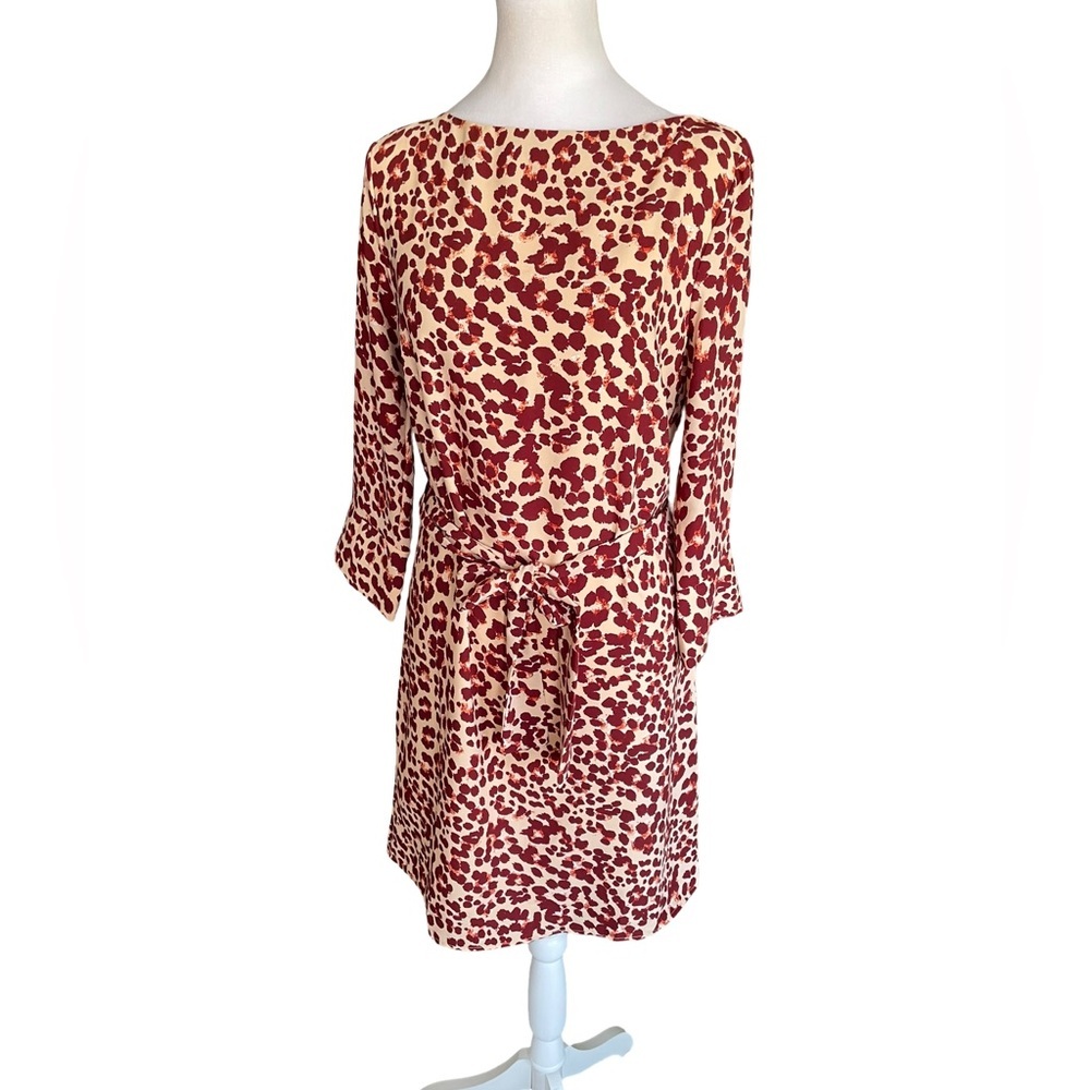 H&M NWT Leopard Print Shift Dress with Optional Tie Belt Size 8
